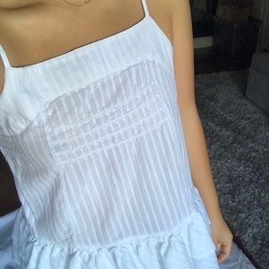 Zara Kids Peplum White Embroidered Tank